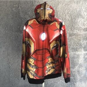 Marvel Iron Man Mesh Face Zip Up Jacket XL